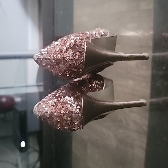 Woman's Madden Girl Light Pink Glitter Heels - Picture 3 of 4